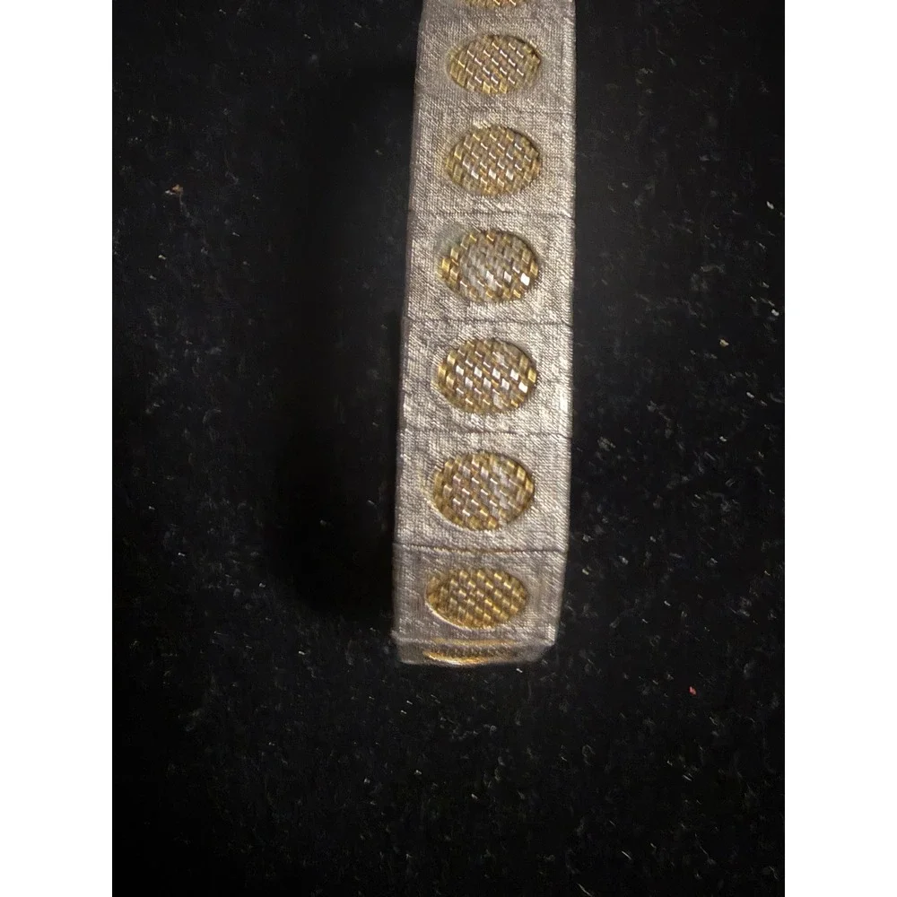 Vintage Gold Tone‎ Panel Cut Out Oval Box Link Mesh Bracelet 7.5